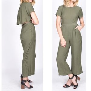 Mod Ref Olive Cutout Jumpsuit